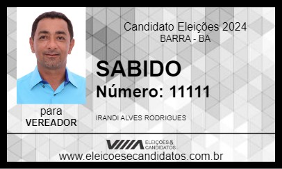 Candidato SABIDO 2024 - BARRA - Eleições