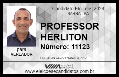 Candidato PROFESSOR HERLITON 2024 - BARRA - Eleições