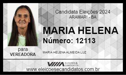 Candidato MARIA HELENA 2024 - ARAMARI - Eleições