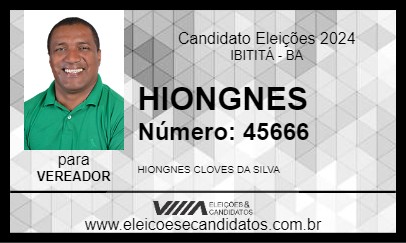 Candidato HIONGNES 2024 - IBITITÁ - Eleições