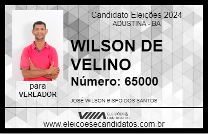 Candidato WILSON DE VELINO 2024 - ADUSTINA - Eleições