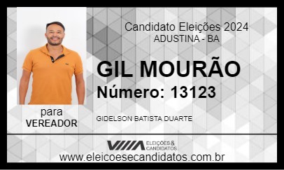 Candidato GIL MOURÃO 2024 - ADUSTINA - Eleições