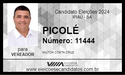 Candidato PICOLÉ 2024 - IPIAÚ - Eleições