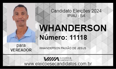 Candidato WHANDERSON 2024 - IPIAÚ - Eleições