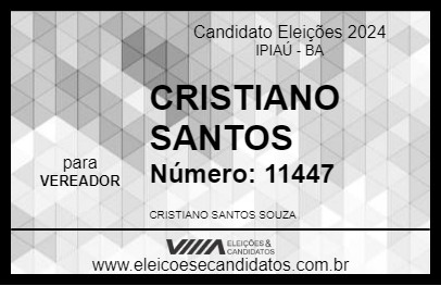 Candidato CRISTIANO SANTOS 2024 - IPIAÚ - Eleições