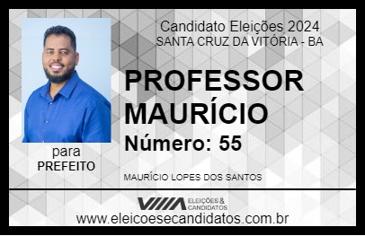 Candidato PROFESSOR MAURÍCIO 2024 - SANTA CRUZ DA VITÓRIA - Eleições