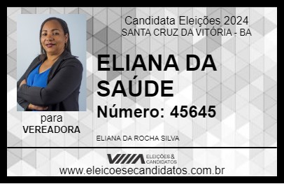 Candidato ELIANA DA SAÚDE 2024 - SANTA CRUZ DA VITÓRIA - Eleições