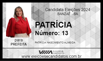 Candidato PATRÍCIA 2024 - BANZAÊ - Eleições