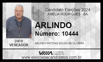 Candidato ARLINDO 2024 - AMÉLIA RODRIGUES - Eleições