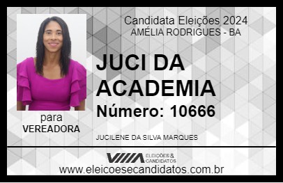 Candidato JUCI DA ACADEMIA 2024 - AMÉLIA RODRIGUES - Eleições