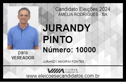 Candidato JURANDY PINTO 2024 - AMÉLIA RODRIGUES - Eleições