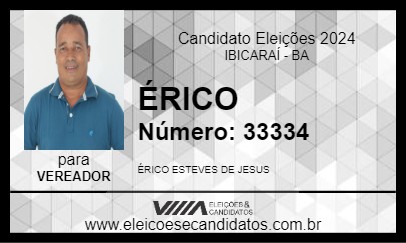 Candidato ÉRICO 2024 - IBICARAÍ - Eleições