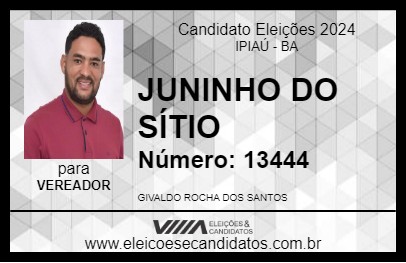 Candidato JUNINHO DO SÍTIO 2024 - IPIAÚ - Eleições