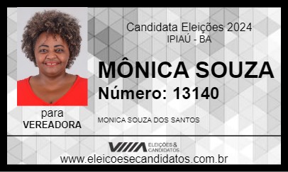 Candidato MÔNICA SOUZA 2024 - IPIAÚ - Eleições