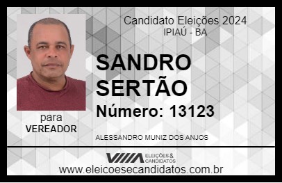 Candidato SANDRO SERTÃO 2024 - IPIAÚ - Eleições