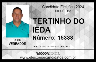 Candidato TERTINHO DO IEDA 2024 - IRECÊ - Eleições