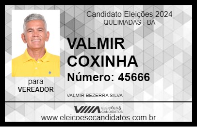 Candidato VALMIR COXINHA 2024 - QUEIMADAS - Eleições