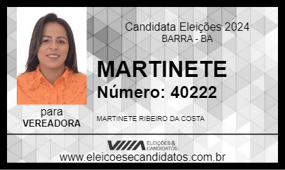 Candidato MARTINETE 2024 - BARRA - Eleições