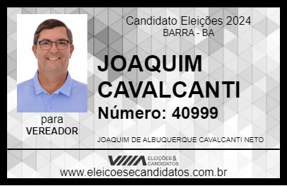 Candidato JOAQUIM CAVALCANTI 2024 - BARRA - Eleições