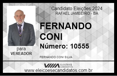 Candidato FERNANDO CONI 2024 - RAFAEL JAMBEIRO - Eleições