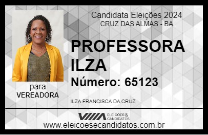 Candidato PROFESSORA ILZA 2024 - CRUZ DAS ALMAS - Eleições