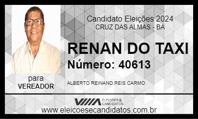 Candidato RENAN DO TAXI 2024 - CRUZ DAS ALMAS - Eleições