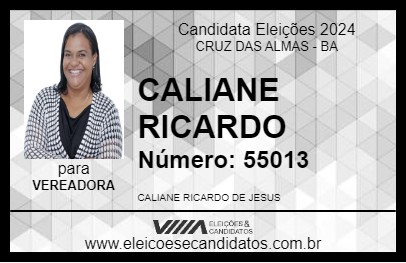 Candidato CALIANE RICARDO 2024 - CRUZ DAS ALMAS - Eleições