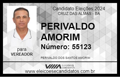 Candidato PERIVALDO AMORIM 2024 - CRUZ DAS ALMAS - Eleições