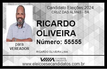 Candidato RICARDO OLIVEIRA 2024 - CRUZ DAS ALMAS - Eleições