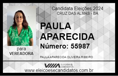 Candidato PAULA RIBEIRO 2024 - CRUZ DAS ALMAS - Eleições