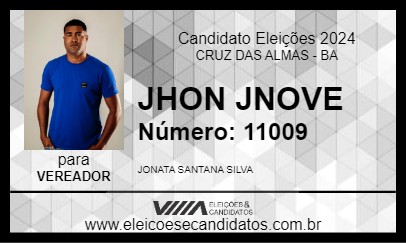 Candidato JHON JNOVE 2024 - CRUZ DAS ALMAS - Eleições