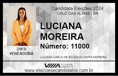 Candidato LUCIANA MOREIRA 2024 - CRUZ DAS ALMAS - Eleições