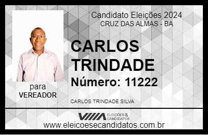 Candidato CARLOS TRINDADE 2024 - CRUZ DAS ALMAS - Eleições