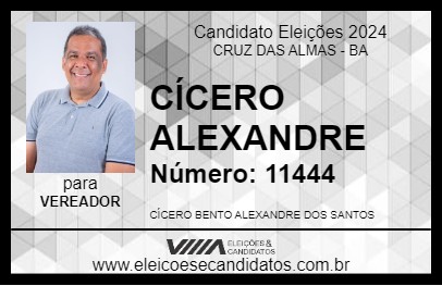 Candidato CÍCERO ALEXANDRE 2024 - CRUZ DAS ALMAS - Eleições