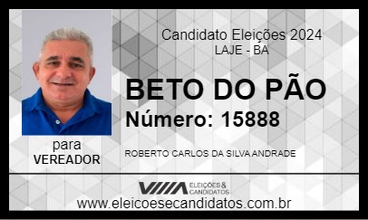 Candidato BETO DO PÃO 2024 - LAJE - Eleições