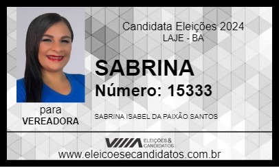 Candidato SABRINA 2024 - LAJE - Eleições