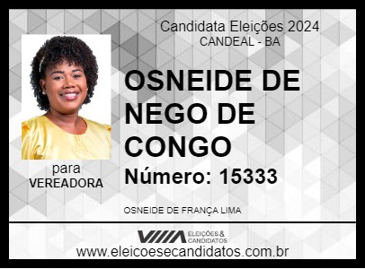 Candidato OSNEIDE DE NEGO DE CONGO 2024 - CANDEAL - Eleições