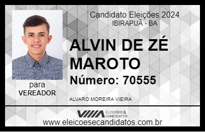 Candidato ALVIN DE ZÉ MAROTO 2024 - IBIRAPUÃ - Eleições