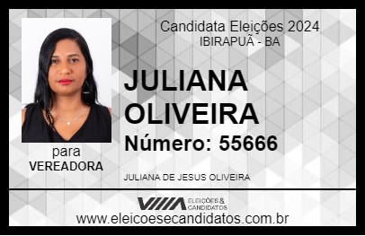 Candidato JULIANA OLIVEIRA 2024 - IBIRAPUÃ - Eleições