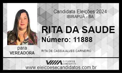 Candidato RITA DA SAUDE 2024 - IBIRAPUÃ - Eleições