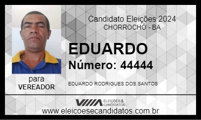 Candidato EDUARDO 2024 - CHORROCHÓ - Eleições