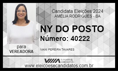 Candidato NY DO POSTO 2024 - AMÉLIA RODRIGUES - Eleições