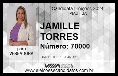 Candidato JAMILLE TORRES 2024 - IPIAÚ - Eleições