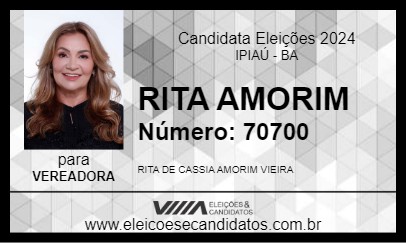 Candidato RITA AMORIM 2024 - IPIAÚ - Eleições