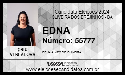 Candidato EDNA 2024 - OLIVEIRA DOS BREJINHOS - Eleições