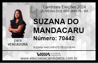 Candidato SUZANA DO MANDACARU 2024 - OLIVEIRA DOS BREJINHOS - Eleições