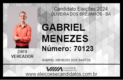 Candidato GABRIEL MENEZES 2024 - OLIVEIRA DOS BREJINHOS - Eleições