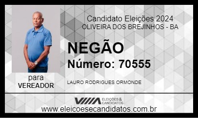 Candidato NEGÃO 2024 - OLIVEIRA DOS BREJINHOS - Eleições