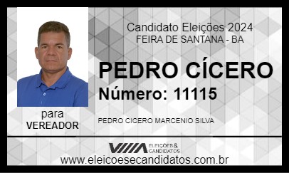 Candidato PEDRO CÍCERO 2024 - FEIRA DE SANTANA - Eleições