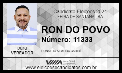 Candidato RON DO POVO 2024 - FEIRA DE SANTANA - Eleições